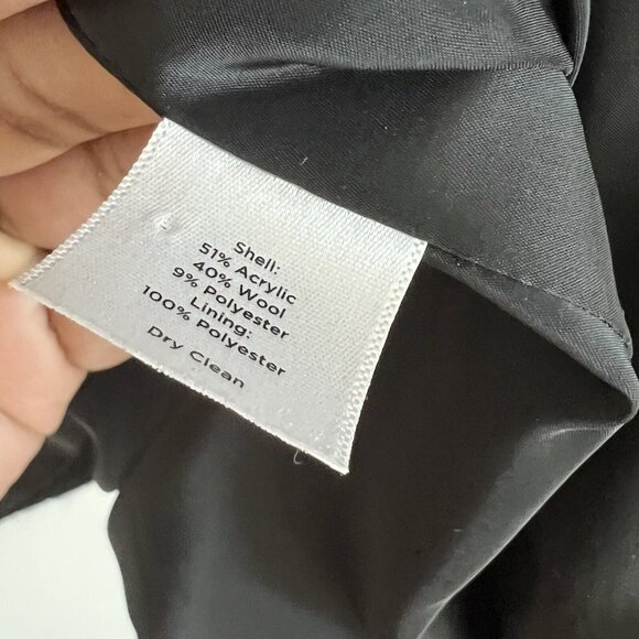 Talbots Wool Blend Coat Black Plus Size 18W Blazer Office Formal Pockets Buttons - Picture 5 of 8